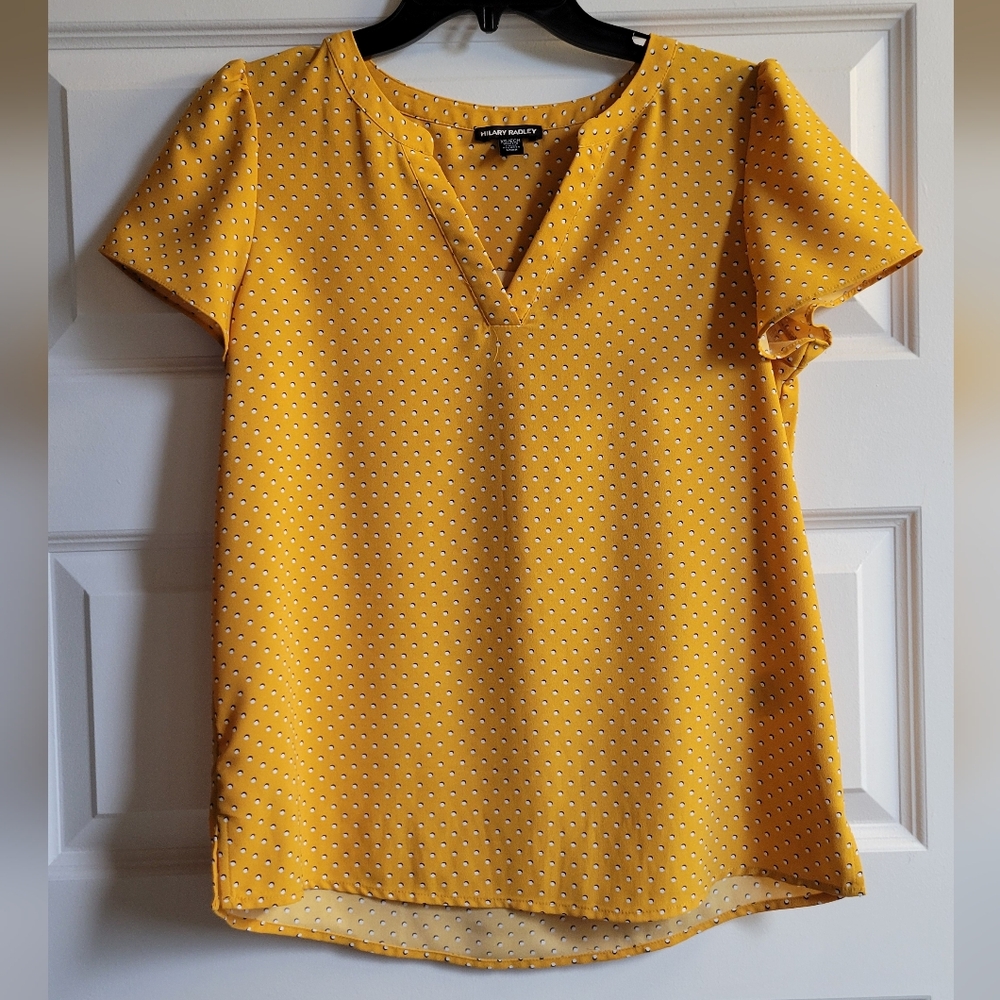Hilary Radley Womens Polka Dot Top